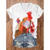 Summer V-neck 3D Printed Top Fashionable Casual Short Sleeved Women's T-shirts