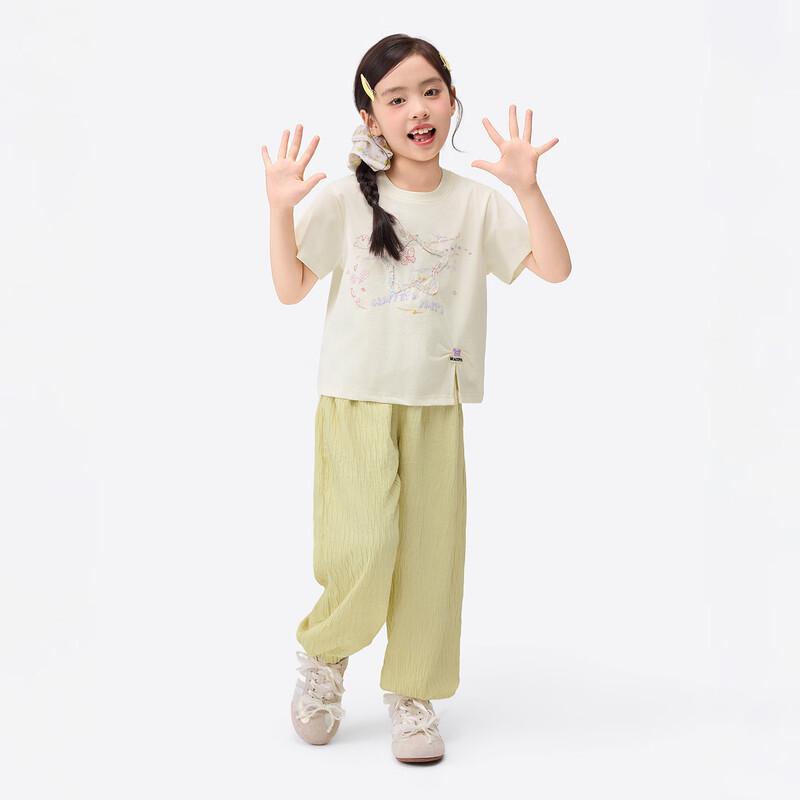 Xiao Yin Man Girls' Colorful Print Breathable Knit Short Sleeve T-Shirt