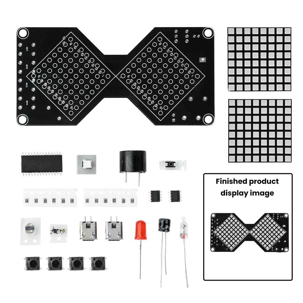 DC 5V LED Dot Matrix Electronic Hourglass DIY Kit Micro USB Interface Gravity Sensing Timer Soldering Practice Electronics DIY C