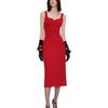 Karl Lagerfeld French Style Lightweight Luxury Slim Fit Knit Solid Color Sleeveless Dress Women dress Red M21L1343