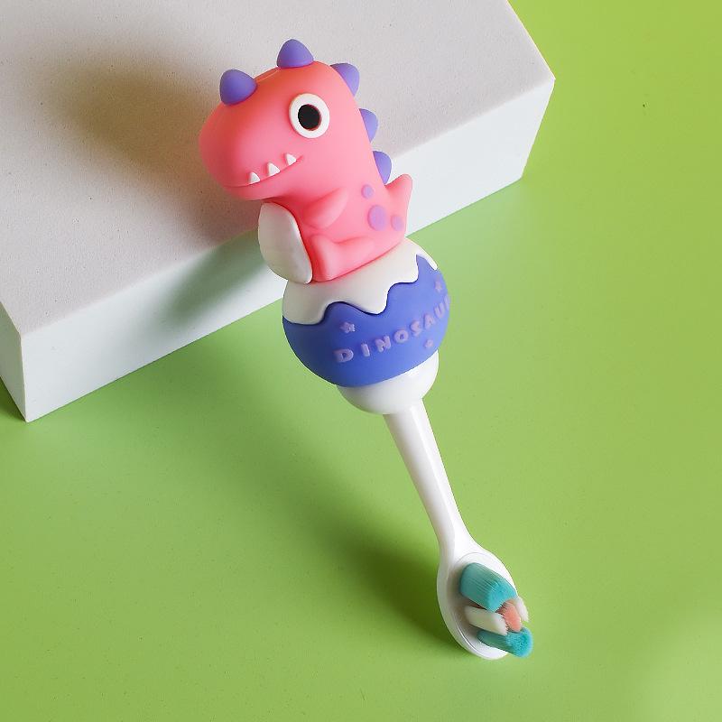 Baby Soft Children's Toothbrush - Cute Cartoon Dinosaur Design for Infants and Toddlers