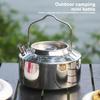 Open Fire Kettle 1.4L Stove Top Tea Water Kettle Stainless Steel Kettle Portable Large Capacity Camping Kettle Accessory