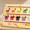 Toddler Montessori Toys 2 In 1 Wooden Magnetic Color & Number Maze with Drawing Board Color Sorting Counting Matching Toy