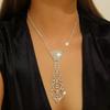 Luxury Rhinestones Necktie Adjustable Chain Tie Necklace For Professional Evening Occasion And Special Event Celebration
