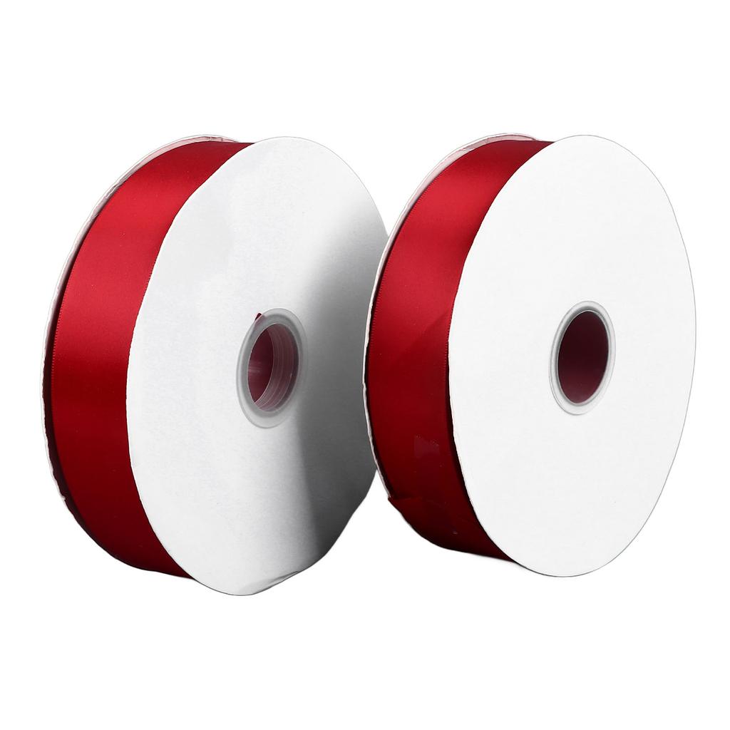 2 Rolls 1.6 Inch Wide Burgundy Satin Ribbon Polyester Ribbon for Gift Wrapping Flower Wrapping Cake Box 91m