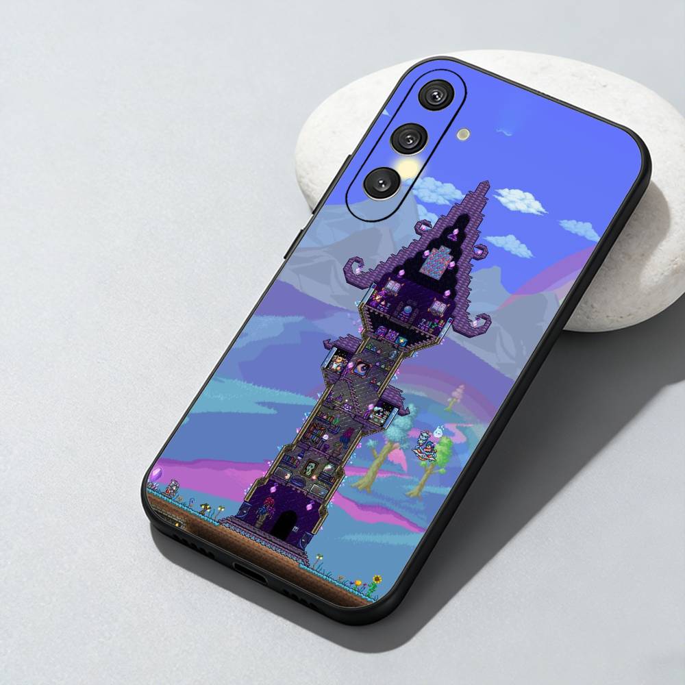 

Creative T-Terraria House Print Phone Case For Samsung Galaxy A73,A72,A71,A70,A52,A51 Others Soft Black Cover Samsung a50 30s 50s
