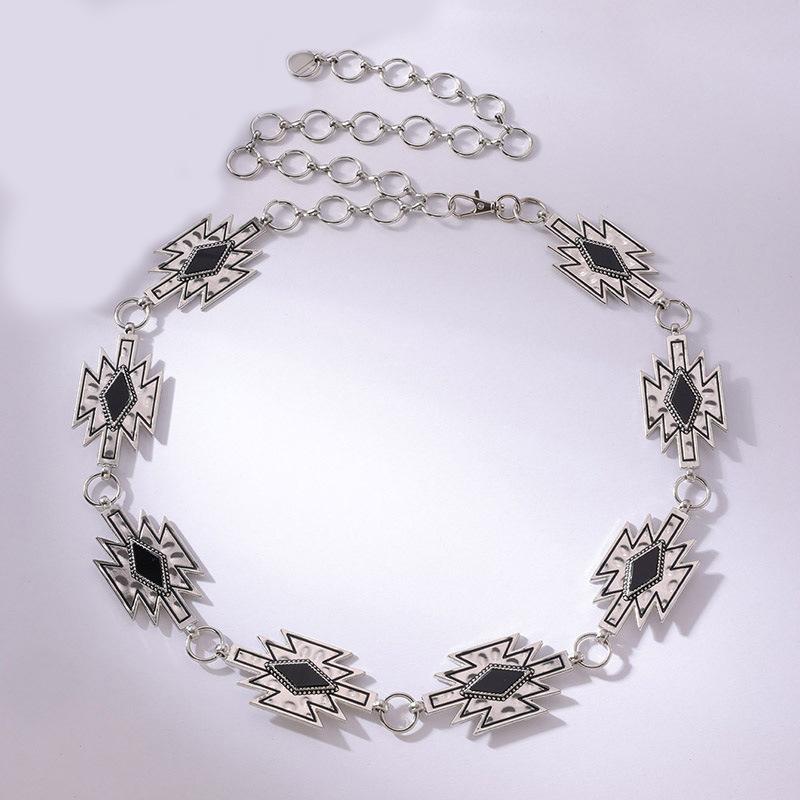 Women's High-end Waist Chain Sweet Cool Belt Lightning Inlaid Women's Waist Chain Sweet Metal Waist Chain Women's Waist Chain