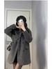Women's Korean Mid-Length Loose Woolen Coat - Elegant Autumn/Winter Jacket