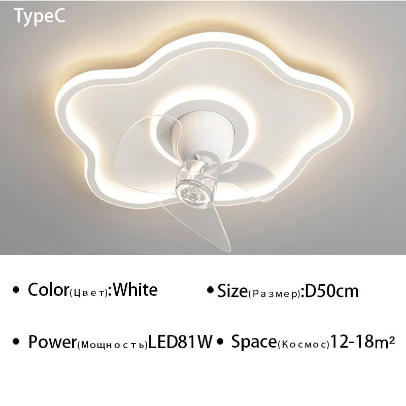 Round Ceiling Fan Lights For Living kitchen Bedroom Dining Room home decor Indoor Lighting Remote Control Dimmable Lamp Lustres