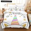 Kids Unicorn Eyelash Pink Princess Duvet Cover King Queen Bedding Set Fairy Magic Animal Closed Eye 2/3pcs Polyester Quilt Cover