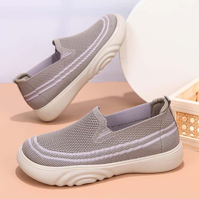 Women's Slip-On Loafers, New Spring Fashionable Versatile Breathable Casual Flat Shoes, Soft Sole Comfortable Slip-On Mom Shoes, Women Shoes