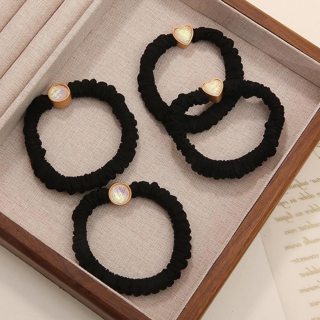 2Pcs Heart Round Headband Hair Ring Head Rope Fashion Headwear For Girl Sweet Rubber Band Hair Accessories