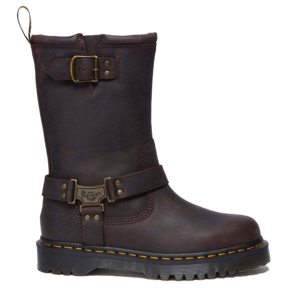 Dr. Martens Anistone High Leather Biker Boot Dark Brown Unisex Sneakers 31901201