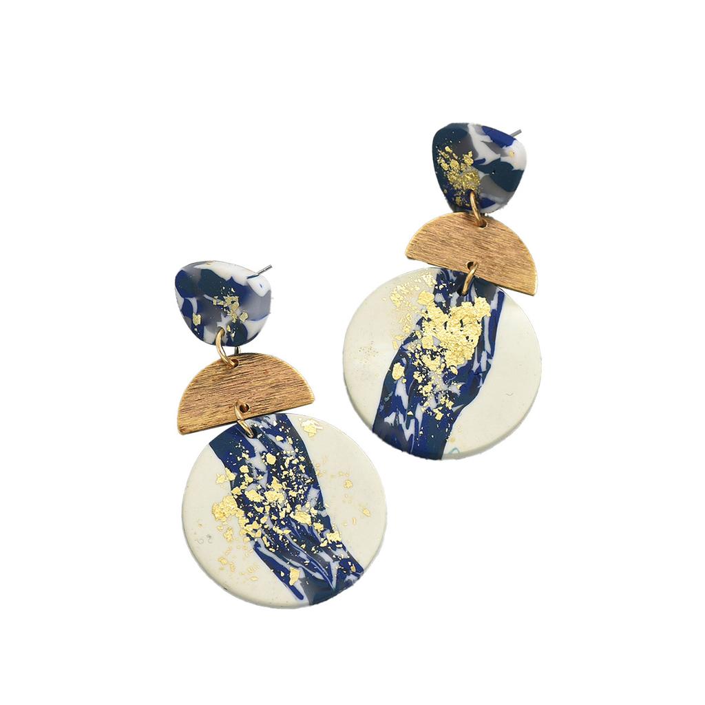 New Women's Geometric Jewelry, Niche Bronzing Process Design Earrings Versatile High-end Earrings Women