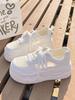 2025 summer new mesh platform white shoes women's versatile chic with skirt board shoes breathable and lightweight casual shoes