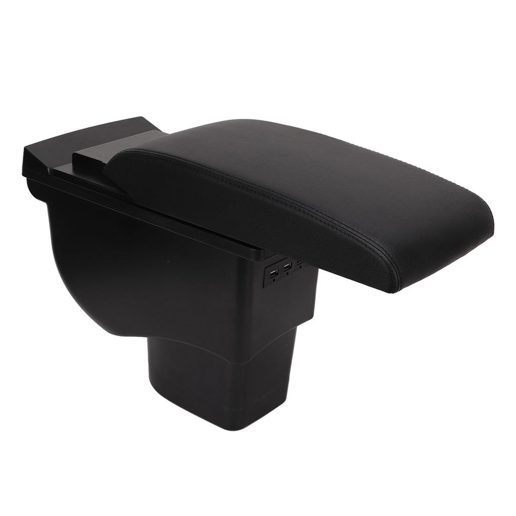 Double Layer Center Console Armrest Box with 3 USB Ports Auto Interior Upgrade Replacement for Kia Soul 2006‑2017