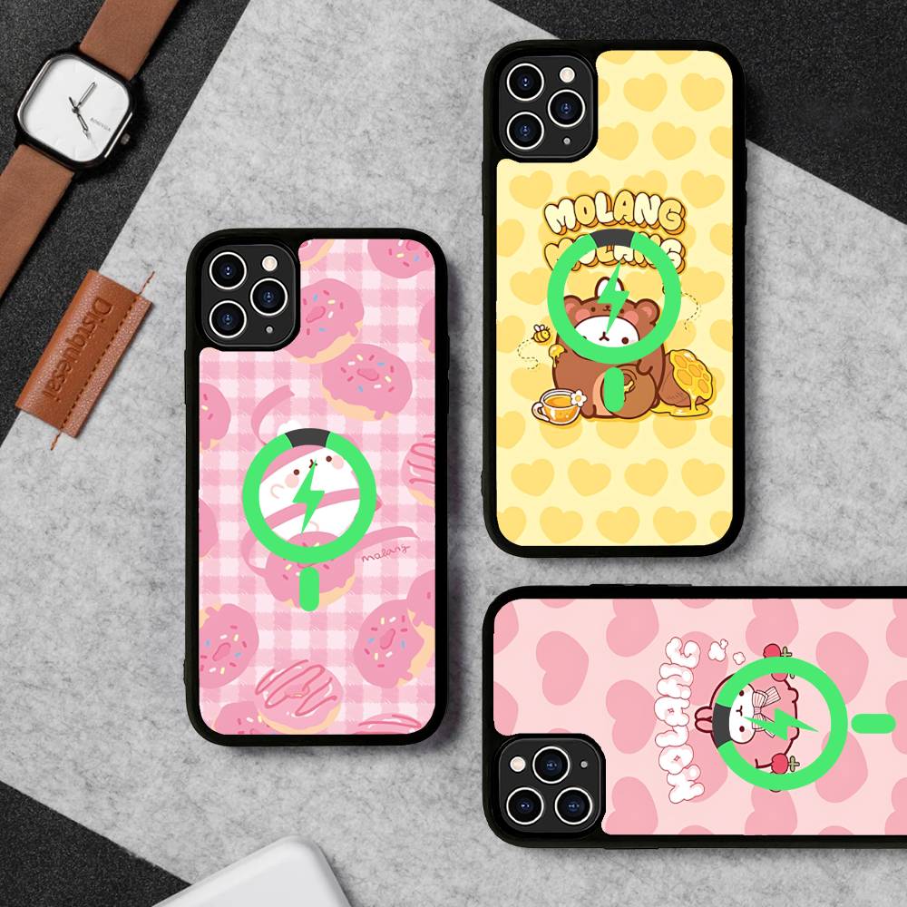 Kawaii Cute Rabbit M-MolangS Anime Magnetic For Magsafe Phone Case For IPhone 17 Air 16 Pro Max 15 14 13 12 11 Protective Cover