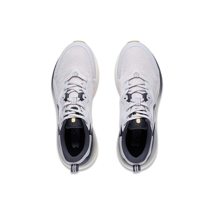 Li Ning Slip Resistant, Abrasion Resistant, Breathable, Lightweight Low top Casual Running Shoes Men's Gray ARST081-2