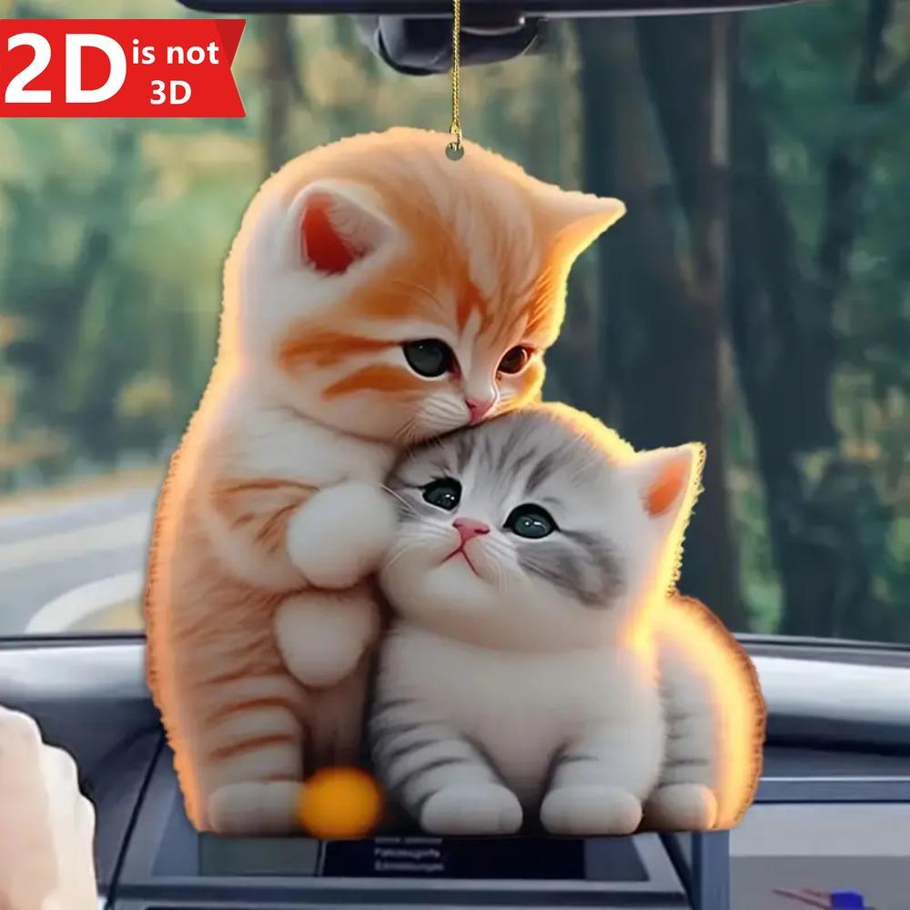 

2D cute cat hanging decoration for home, garden, and backpacks. A perfect party gift. чистый