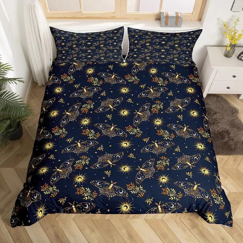 

Comforter Butterfly Kids Potion Bottle Bedding Set Microfiber Leaf Pattern Comforter Twin King For Boys Girls Decor Comforter (quilt)-EU Single(135*200cm)3pcs