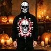 Men's Casual Halloween Print Hooded Jacket with Pockets, Fashionable Outerwear for Halloween