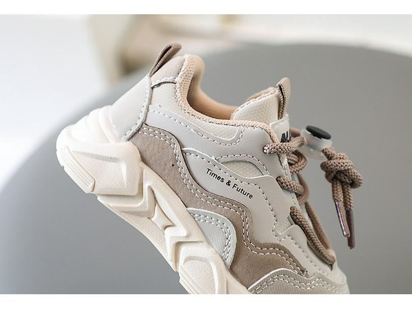 Children's Leather Sports Shoes: Soft, Breathable & Stylish Casual Sneakers for Kids Aged 1-6, Perfect for Spring and Autumn.