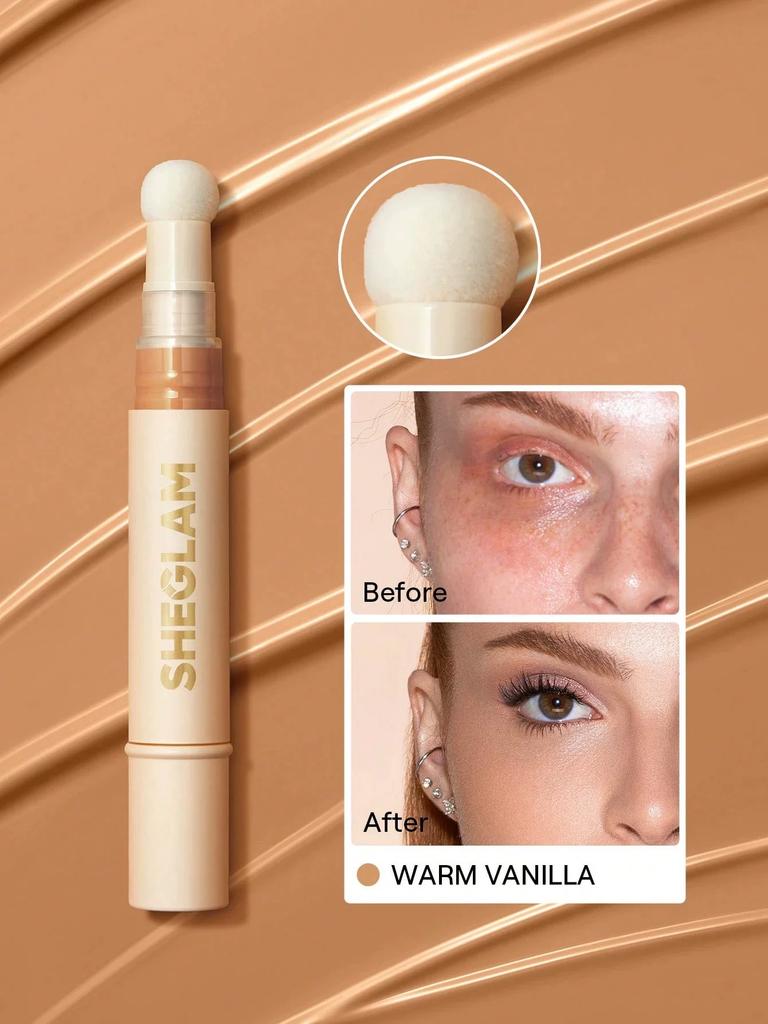 Sheglam Sponge-Head Concealer Stick Multi-Functional for Covering Acne Marks, Dark Circles, Tear Troughs, and Brightening with Squalane Essence