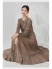High-End Women's Pleated Casual Set: Long Sleeve Top & Slimming Midi Skirt Two-Piece