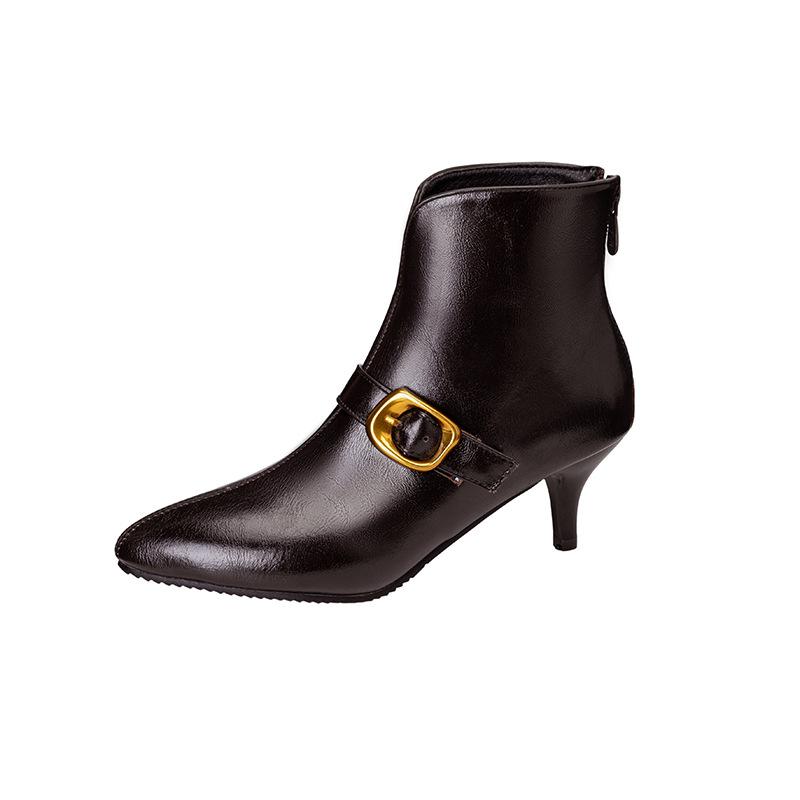 25 Chelsea Boots Martin Boots Fashion British High Heel Short Boots Belt Buckle Knight Boots 32-48 Boots