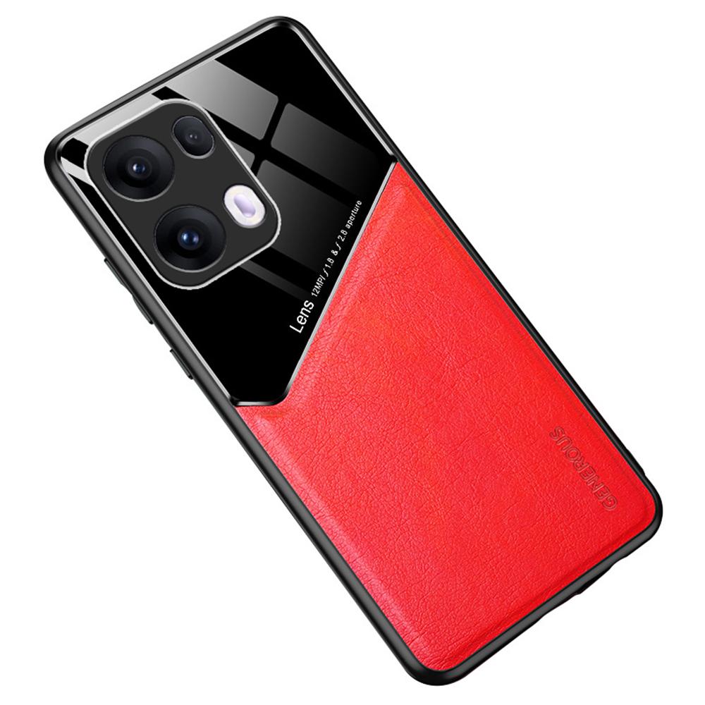 For Oppo Reno13 Pro 5G Case Leather Coated PC+TPU Phone Back Cover