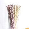 25Pcs/Bag Happy New Year Drinking Paper Straws Heart Foil Disposable Paper Staw Happy Birthday