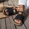 Summer Butterfly Water Diamond Large Size Color Blocked One Word Cool Slippers