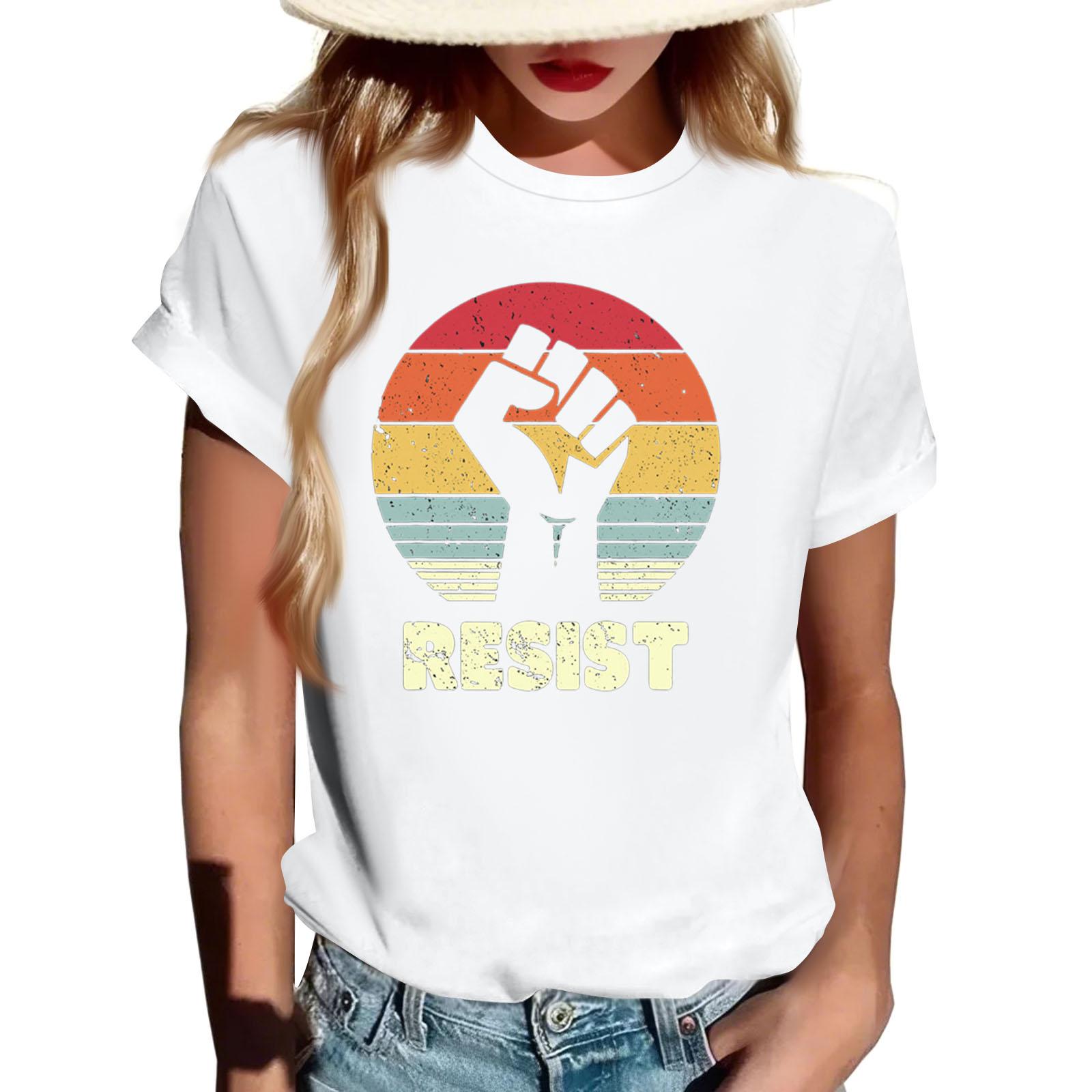 

Взрослая футболка с круглым вырезом, повседневная, с принтом, с коротким рукавом M белый