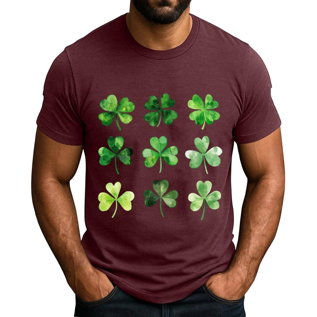 Men's  Popular T-shirt Printed Round Neck Short Sleeve T-shirt