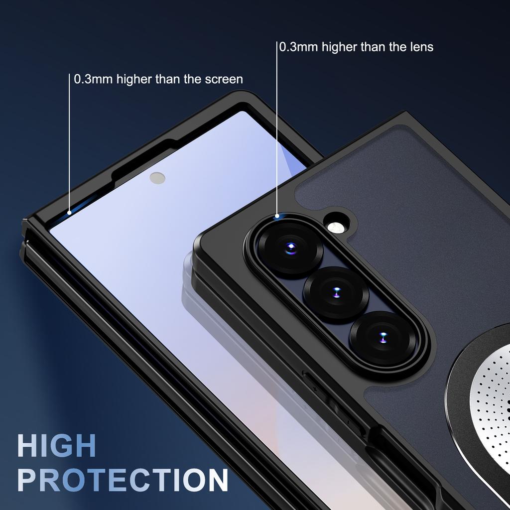 For Samsung Galaxy Z Fold5 5G Magnetic Case Heat Dissipation Aromatherapy Kickstand Silicone+PC Phone Cover