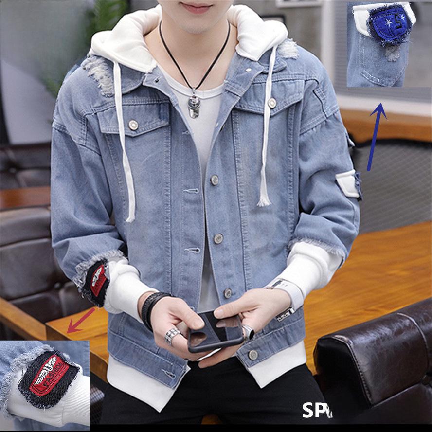 Men's Handsome Korean Style Loose Denim Jackets for Spring and Autumn