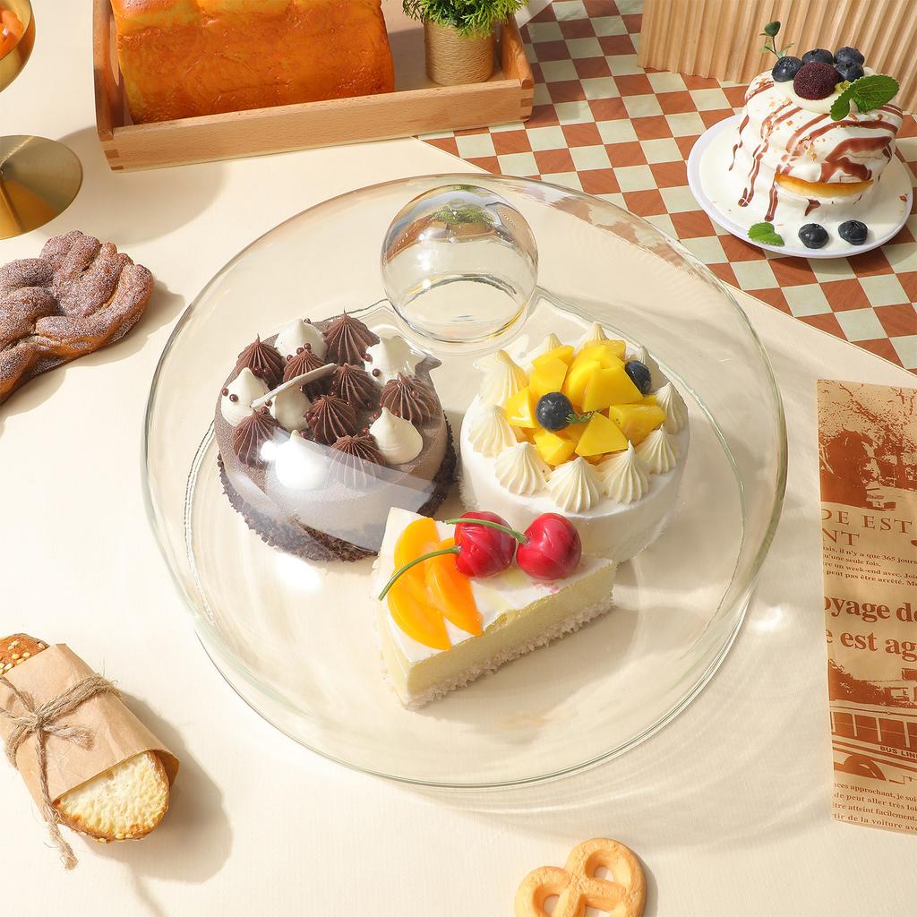 Practical Food Dust Cover Insect-proof Dish Cover Transparent Food Tent Food-grade Transparent Dustproof Cake Glass Lid Dome