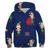 Autumn and Winter Children's Christmas Elf 3D Printed Hooded Comfortable and Versatile Breathable Hoodies & Sweatshirts (boys)