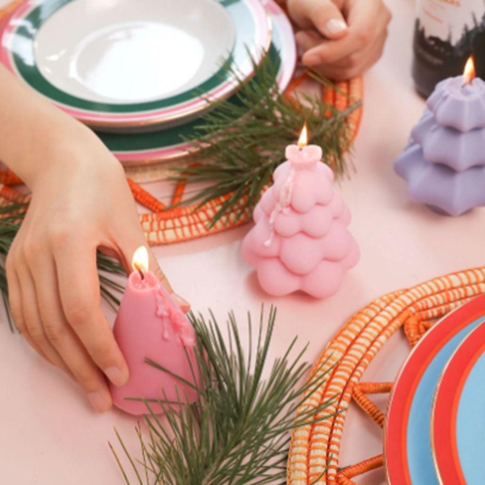 Silicone Candle Mould 3D Soap Mold Fragrance Candle Christmas Tree Candle Mold  Candle Making