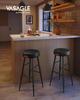VASAGLE Echo Collection ULBC090B01 Bar Stools, Set of 2, Kitchen Stools, Breakfast Stools, Stitched Faux Leather, 30" High, for Home, Bar