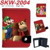 Super Mario Bros Wallet Snap Button Coin Purse Vertical Cartoon Plumber Double Layer Card Holder for Kids