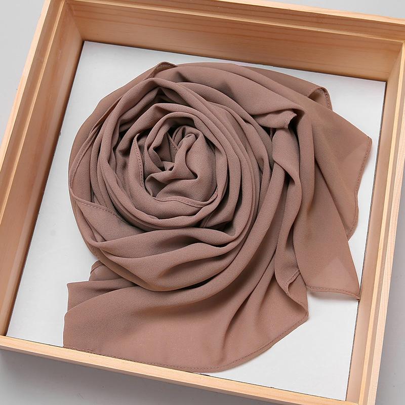 Big Size Long Hijab Premium Heavy Chiffon Scarf Malaysian Muslim Hijab Long Shawl Plain Wraps Tudung Bawal 2M*72CM