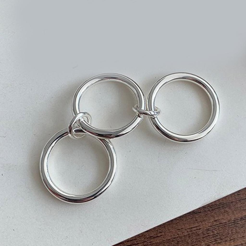 Classical Interwoven Rings Adornment Elegant Triple Circle Rings For Women Korean Style Fashion Jewelry Alloy Material
