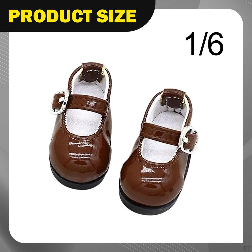 1 Pair Miniature Doll Shoes Female PU Leather Trendy Elegant Accessories Suitable for Games Display