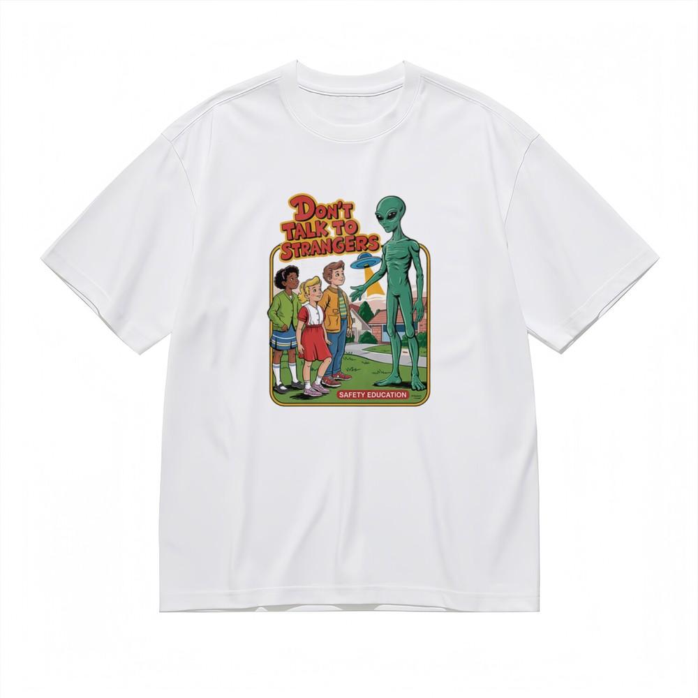 

Women s Fashion Soft Comfy Classic T-Shirt Alien Safety Education Graphic Tee S