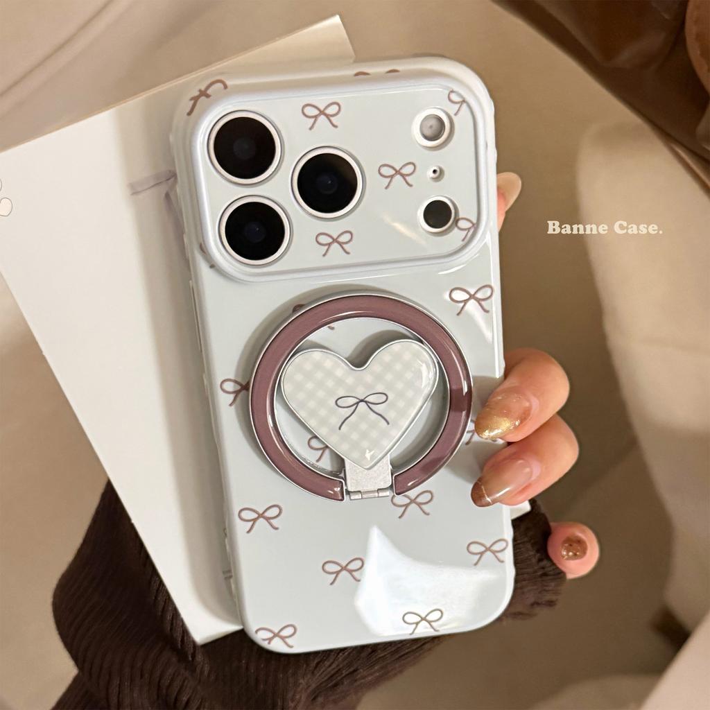 Blue bow for apple 17 mobile phone case iphone16promax magnetic suction bracket 15 retro niche 13 soft