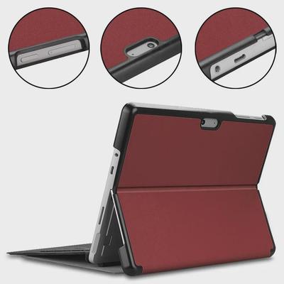 Microsoft Surface Go 2/Go için Custer Desenli Uyumlu Kalem Tutucu ve Klavye Kılıfı (2020 Sürümü)