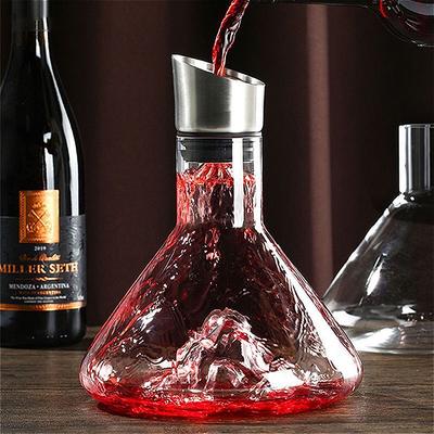 1400ml/1600ml Crystal Iceberg Decanter Household Red Wine Dispenser Premium Wine Glass Bar Luxury Wine Pot Exquisite Whiskey Jar