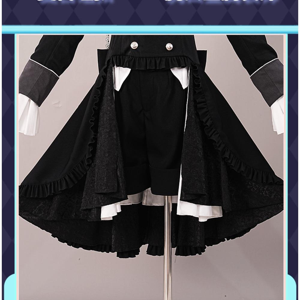 Kuroshitsuji Ciel Black Gate Cosplay Costume, Secondary Game Anime Role Play Outfit