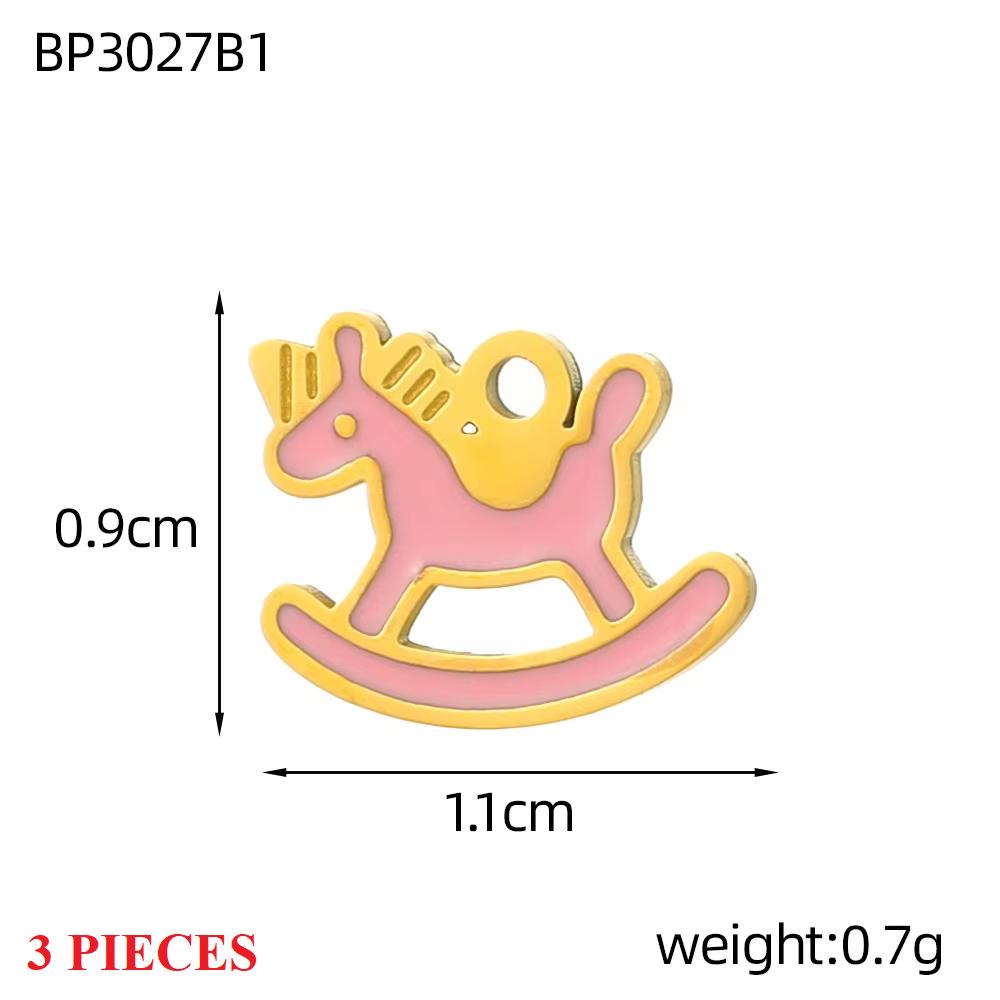 3PCS/LOT CARLIDANA Enamel Turtle Rabbit Bear Charms, Colored Stainless Steel Pendants for Women DIY Necklace Jewelry